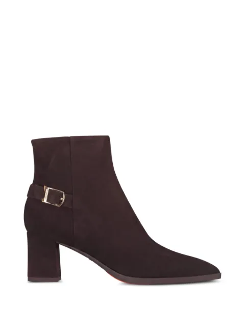 Santoni buckle-detail pointed-toe boots Brown ELLY65BTMGST50