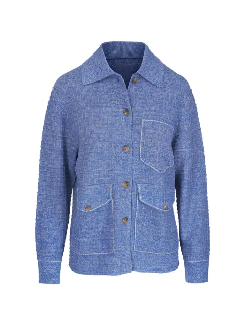 Guest In Residence waffle-knit patch-pocket jacket Blue W43131WLDLFSND