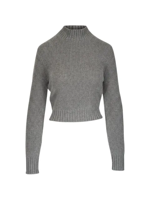 Le Kasha ribbed-knit cropped sweater Grey CHIBA