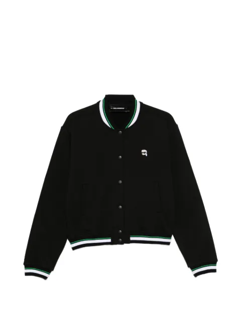 Karl Lagerfeld striped-trim bomber jacket Black B4W20013