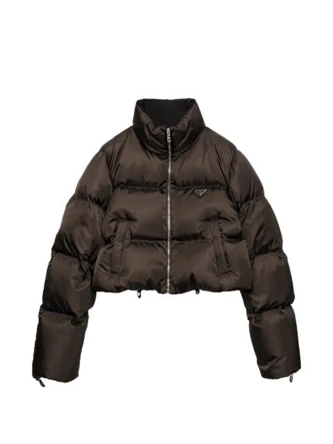 Prada cropped re-nylon down jacket Brown 29D056SOOO1WQ8