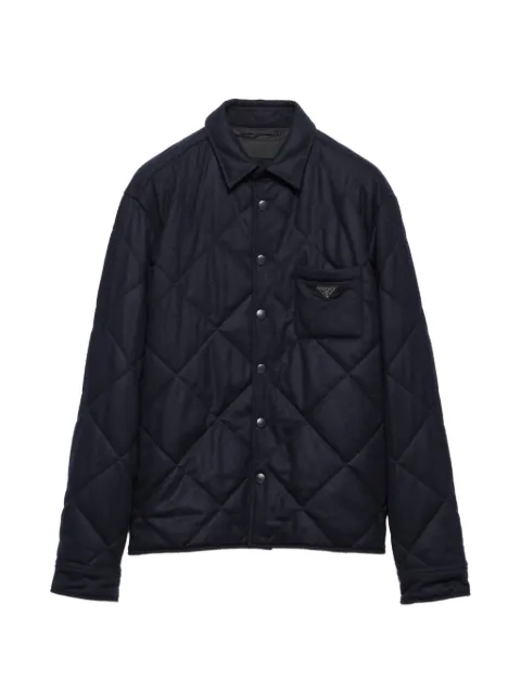 Prada Padded cashmere shirt Blue SC826MSOOO17XT