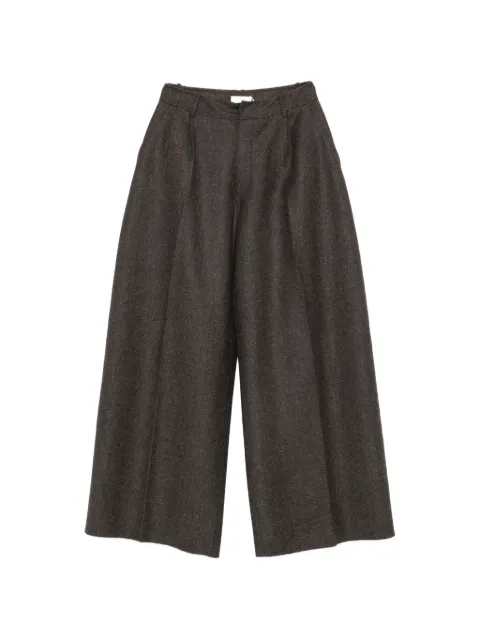 RUOHAN Basalt Elen pleated wide-leg trousers Brown RE012AW26