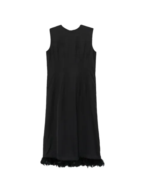 Plan C feather-trim sleeveless maxi dress Black ABCAH88F01TV039