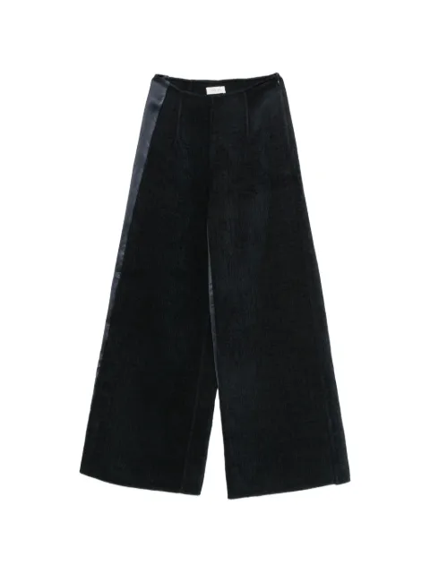 RUOHAN satin-trim wide-leg trousers Blue RE019AW26