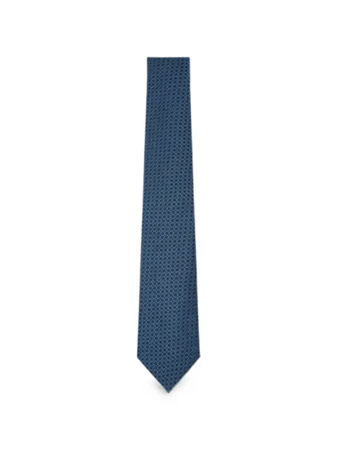 Canali geometric-pattern silk-blend tie Blue 18HJ046292