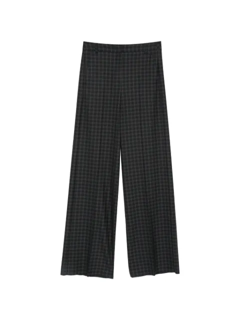 I BLUES tartan-check wide-leg trousers Blue IBLMOLO