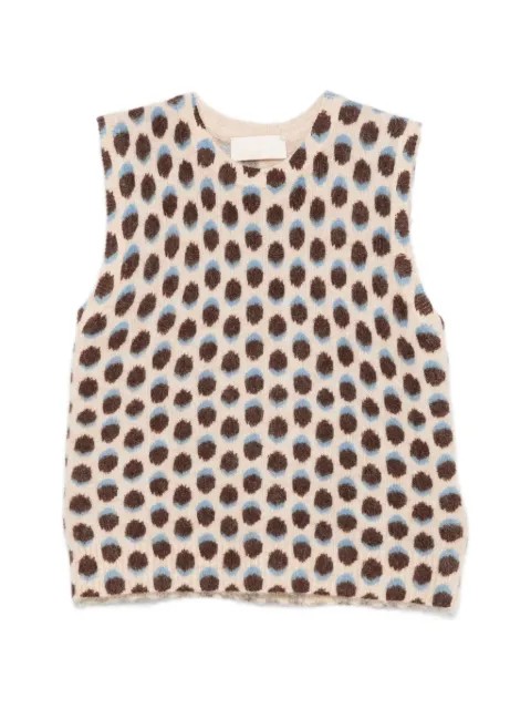 I BLUES polka-dot knitted vest Neutrals IBLFUNE
