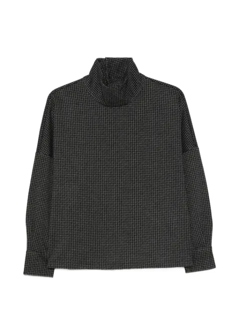 Niu houndstooth-pattern high-neck top Grey AW26509J211