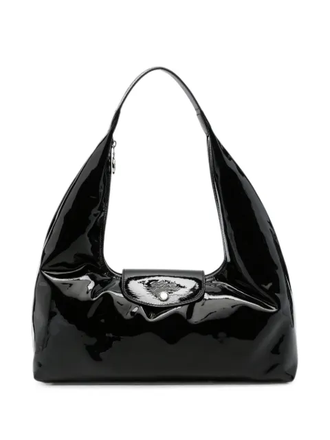 Longchamp Xtra L Le Pliage patent-finish shoulder bag Black 10386HJN001
