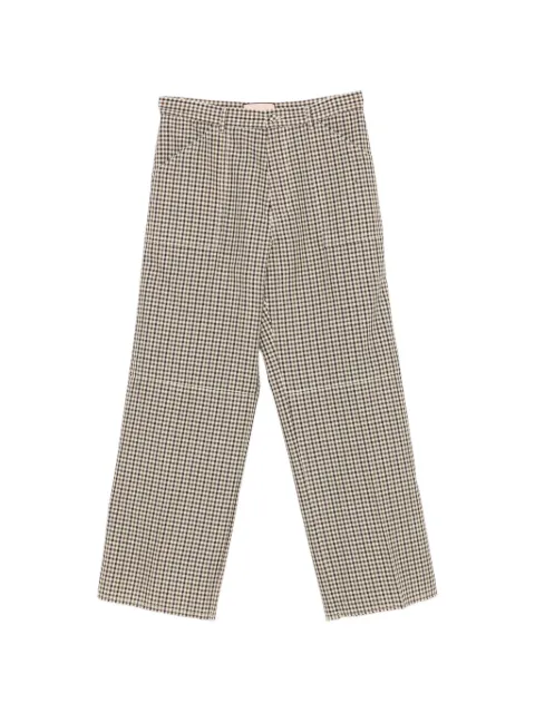Plan C check wool trousers Neutrals PNCAH52F00TW057