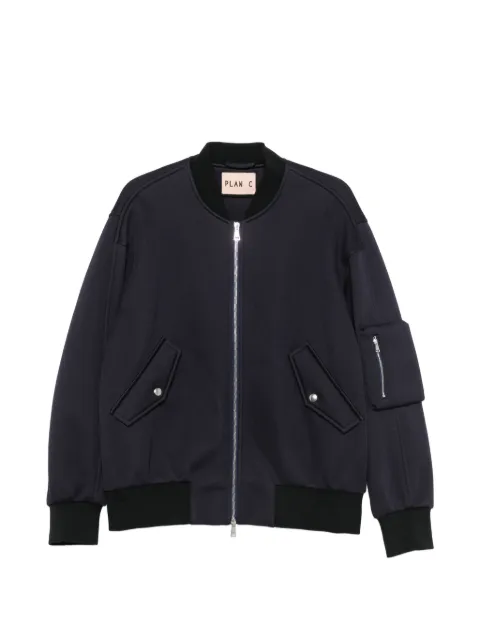 Plan C zip-up bomber jacket Blue JKCJH53AM0TV028