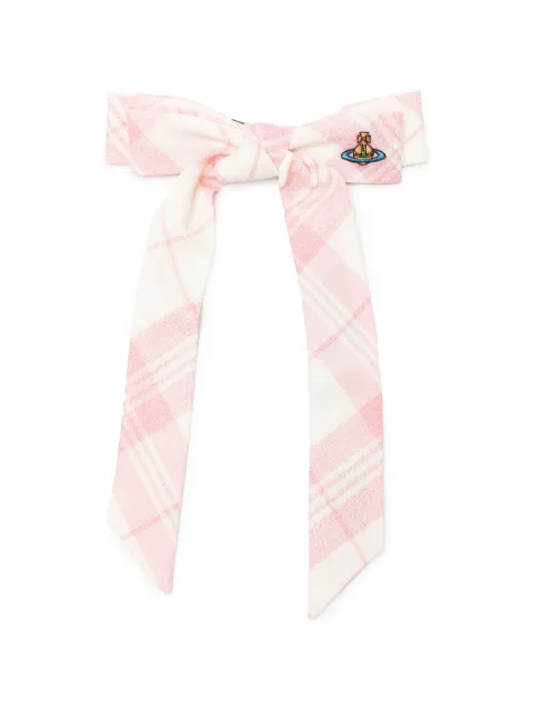 Vivienne Westwood check-pattern bow hair clip Neutrals 81020023W01JU