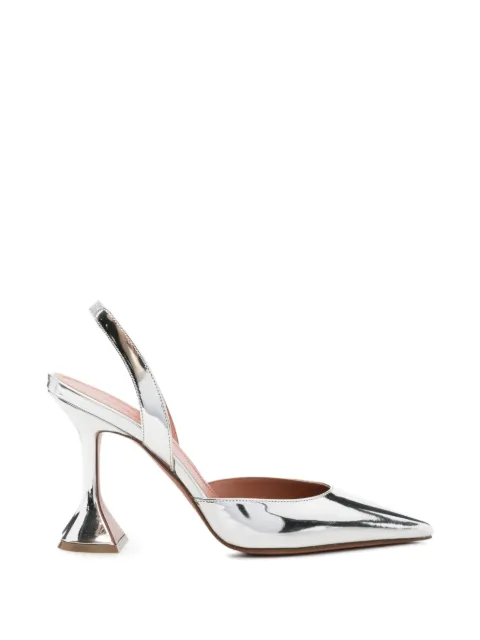 Amina Muaddi Hollis slingback pumps Silver HOLLISLING95