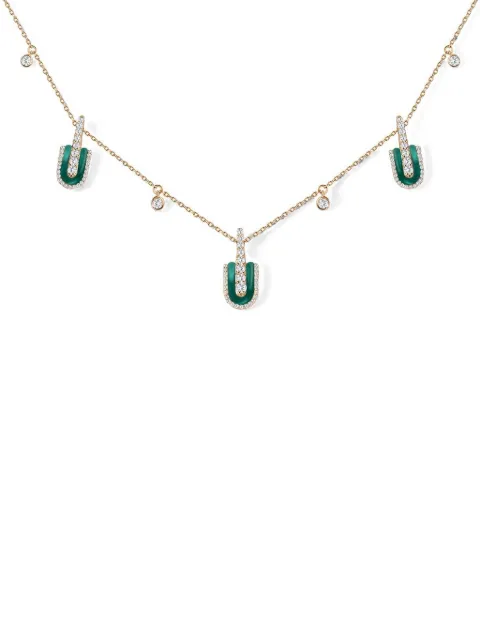 U LOS ANGELES malachite and diamond necklace Gold 177541