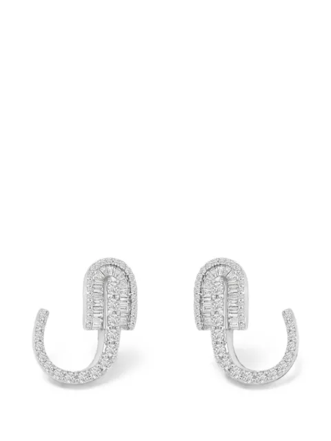 U LOS ANGELES U Huggie diamond earrings Silver 186407