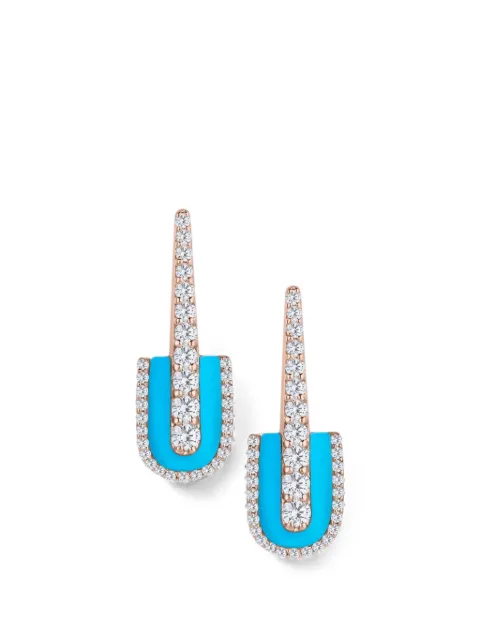 U LOS ANGELES turquoise and diamond earrings Pink 177359