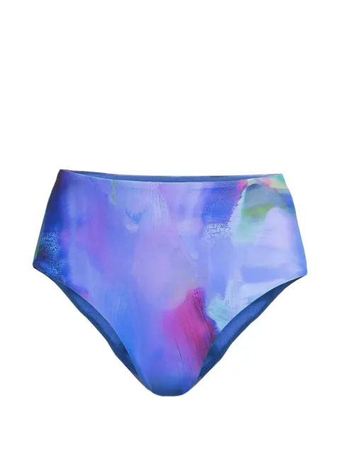 Casall abstract-print high-waisted bikini bottoms Blue 24166