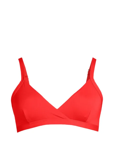 Casall wrap-style V-neck bikini top Red 24121
