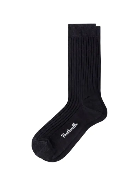 Pantherella ribbed-knit logo-detail socks Black W796