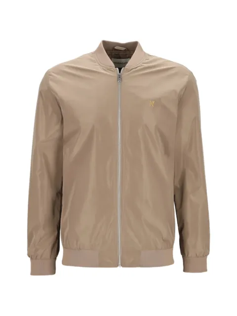 NOWADAYS logo-embroidered zip-up bomber jacket Neutrals NOS037