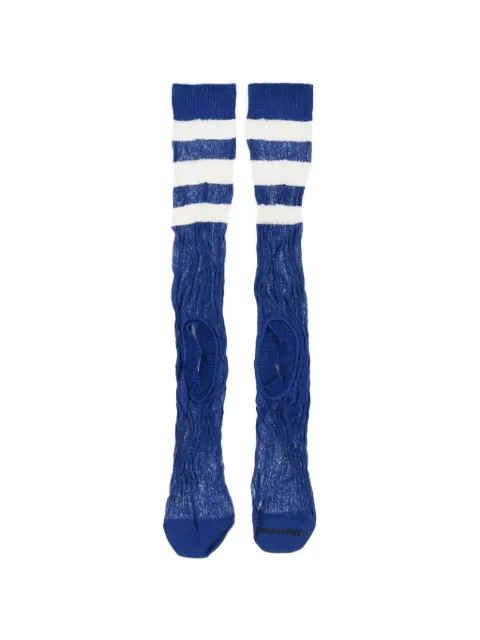 DSQUARED2 striped cut-out socks Blue DHV160200ISA01