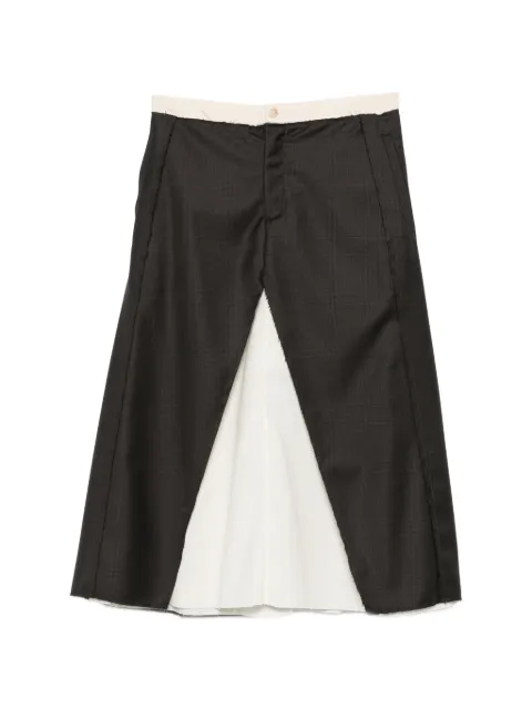 SONIA CARRASCO check raw-edge midi skirt Brown BTFW26020203