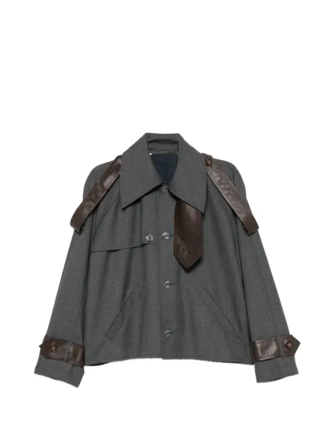 SONIA CARRASCO contrast-panel button-up coat Grey OTFW26050306