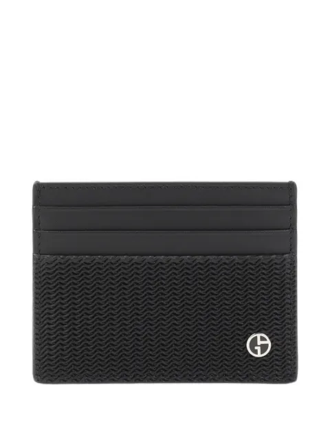 Giorgio Armani textured-leather cardholder Black GM004653AF24569