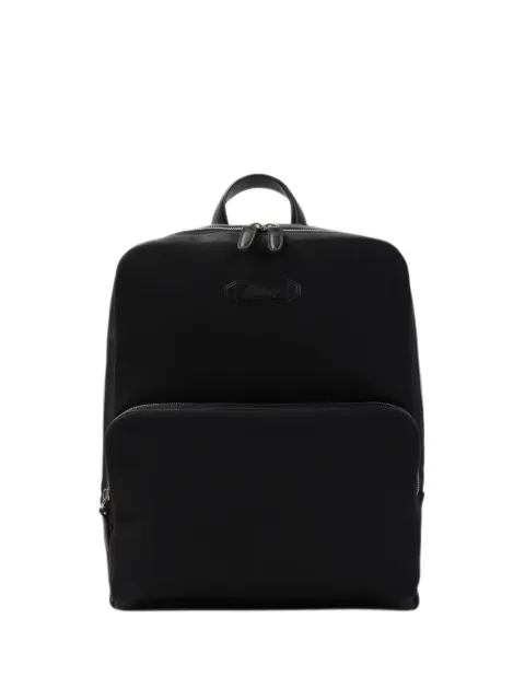 Brioni logo-patch zip-around backpack Black OIWC0LPD028