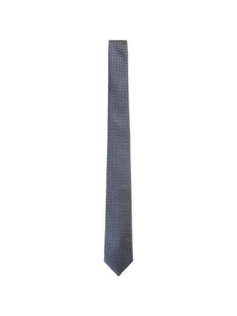 Brioni geometric-pattern silk tie Blue O61A00OE417