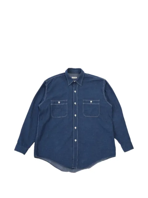 Kaptain Sunshine contrast-stitch chest-pockets shirt Blue KSSBBSSH0033