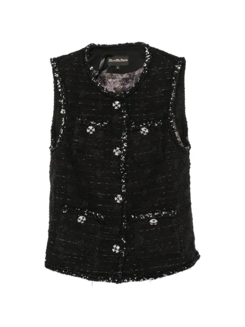 MINIME tweed-effect button-up gilet Black 26WCGL016BLACK