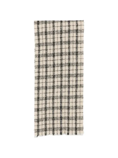 Destin check-pattern frayed-edge scarf Neutrals RASTISCBU