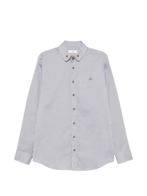 Vivienne Westwood Orb-embroidered button-down shirt Blue 24010005W01PI