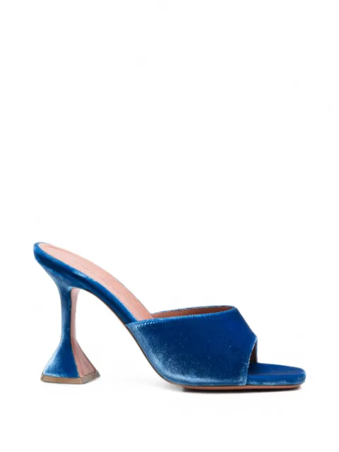 Amina Muaddi Lupita velvet sandals Blue LUPITASLIPPER95