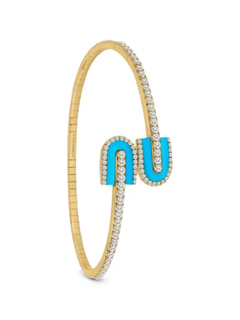U LOS ANGELES U Duo diamond and turquoise bangle Gold 173148