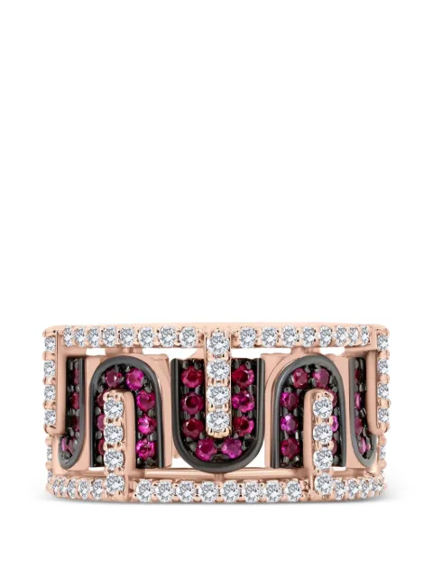 U LOS ANGELES ruby and diamond U ring Pink 180595