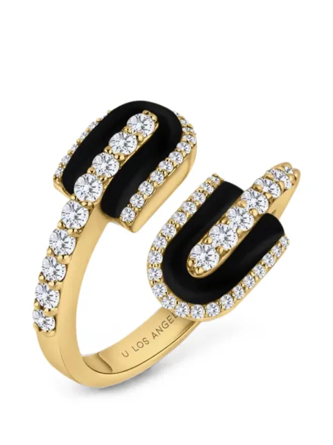 U LOS ANGELES U Duo Maxi diamond and onyx ring Gold 171596