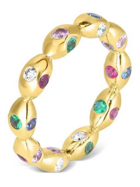 Cicada Jewelry sapphire and ruby bubble ring Gold 9187