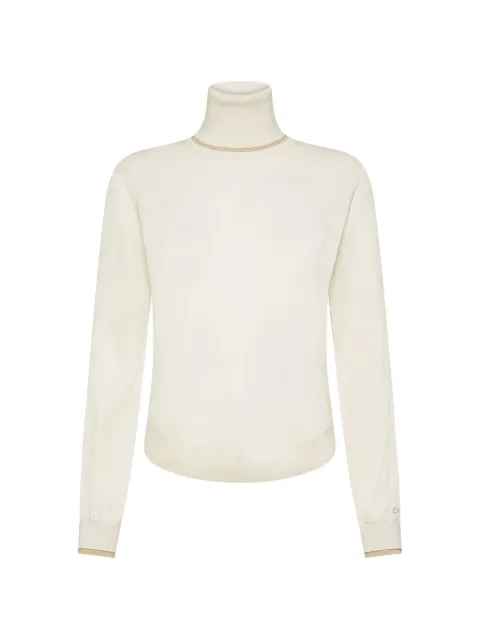 Sun68 lurex-trim roll-neck sweater White K45252