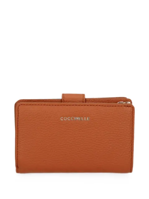 Coccinelle logo-plaque pebbled wallet Brown E2MW511E701
