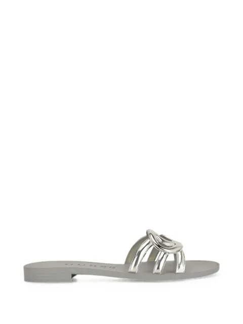GUESS USA Elyho Jellie logo cut-out flat sandals Silver GWELYHO