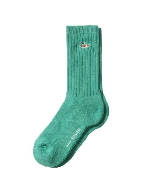 Edmmond Studios duck-embroidered ribbed socks Green 1269401