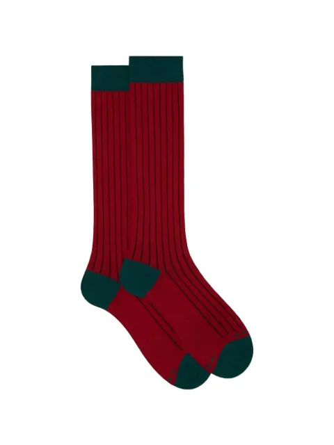 Gallo vertical-stripe ribbed-knit socks Red AP511053