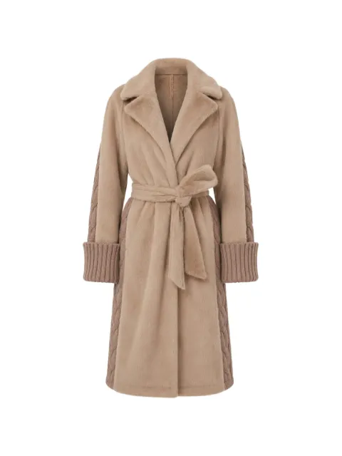 GUESS USA Ludovica cable-knit coat Neutrals W5BL63W4200
