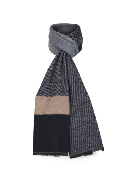 Chelsey Imports striped colour-block scarf Grey MK4813