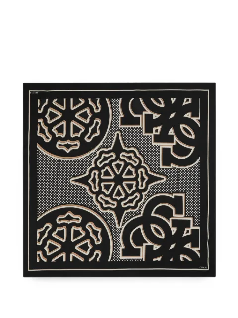 GUESS USA 4G peony logo-print polka-dot scarf Black AW5342POL03