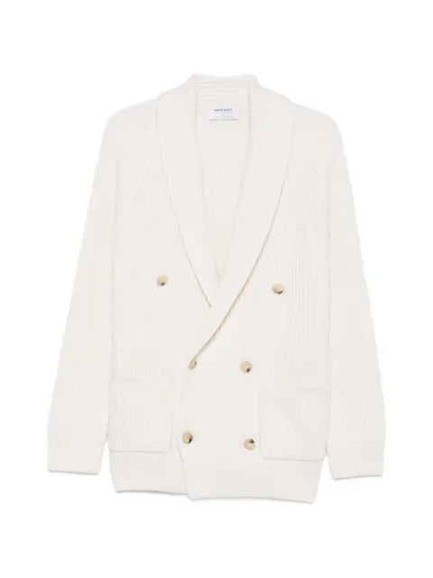 Gran Sasso double-breasted ribbed-knit cardigan White 1318325072001