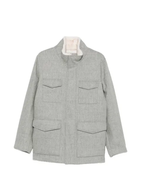 Gran Sasso four-pocket shearling-collar jacket Grey 7819462102
